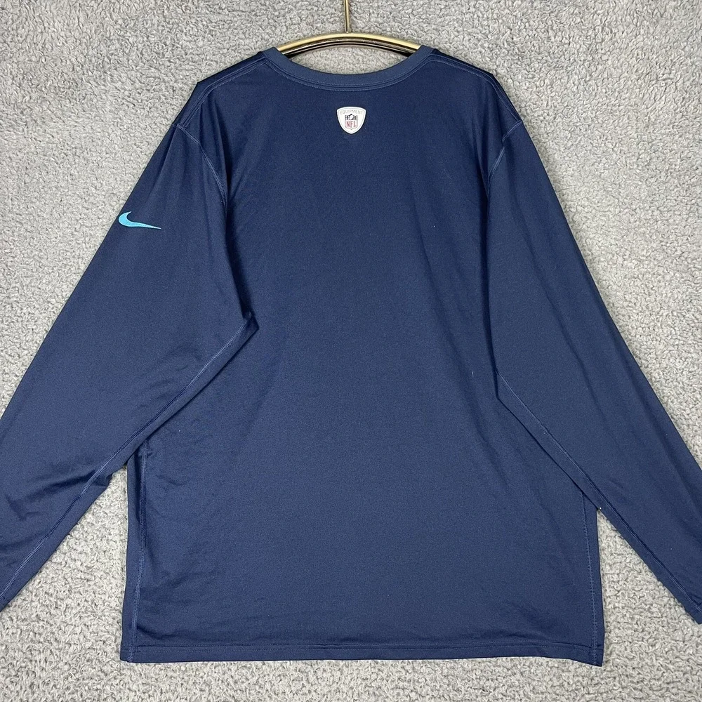 Nike Tennesee Titans Shirt Mens 2XL/XXL Blue L/S NFL Equipment Training Dri Fit